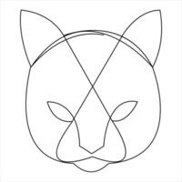 Cat pet animal single line art drawing continuous outline vector art illustration minimalist