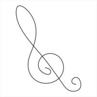 Single line art drawing music icon in doodle style continuous outline vector art illustration