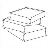 One line art drawing continuous opened book simple minimalistic outline vector art illustration