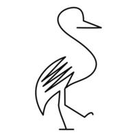 Flamingo and heron continuous one line art drawing hand drawn vector illustration of style.