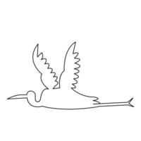 The heron and flamingo single line art drawing vector illustration of continuous Minimalist style.