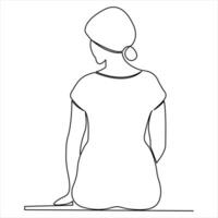 Continuous single line art drawing happy  woman day and beautiful woman out line vector