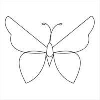 mariposa uno línea Arte dibujo continuo hermosa volador contorno vector Arte ilustración diseño