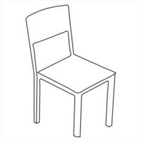 Continuous one line art drawing of chair outline vector art illustration and concept icon design