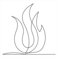 Bonfire line art drawing continuous outline vector art illustration symbol design