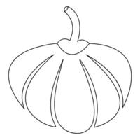 The pumpkin fresh fruit for icon outline vector illustration design continuous one line drawing