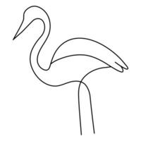 Flamingo and heron continuous one line art drawing hand drawn vector illustration of style.