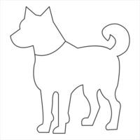 Dog pet animal outline vector illustration and continuous single line hand drawn sketch