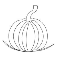 The pumpkin fresh fruit for icon outline vector illustration design continuous one line drawing