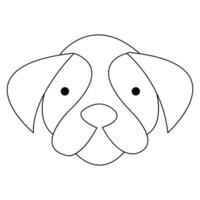 Continuous single line dog vector art drawing minimalist dog face outline abstract hand drawn style