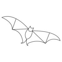 Víspera de Todos los Santos murciélago continuo mano dibujado soltero línea Arte dibujo vector ilustración de estilo