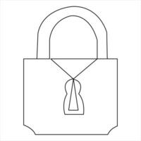 Continuous single line art drawing lock up design outline vector art illustration minimalist