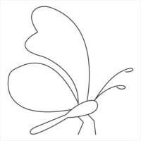 Butterfly one line art drawing continuous beautiful flying outline vector art  illustration design