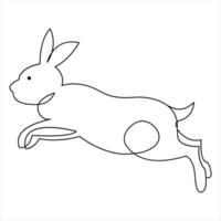 Continuous one line art drawing rabbit pet animal free hand sketch outline vector art minimalist