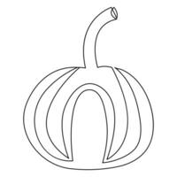 The pumpkin fresh fruit for icon outline vector illustration design continuous one line drawing