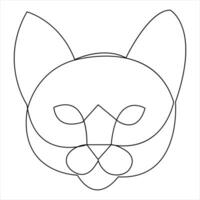 Cat pet animal single line art drawing continuous outline vector art illustration minimalist