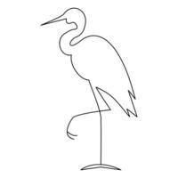 The heron and flamingo single line art drawing vector illustration of continuous Minimalist style.