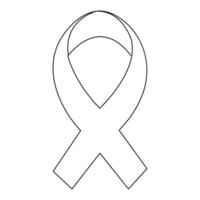 Cute bow ribbon continuous single line art drawing of isolated icon outline vector art illustration design