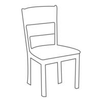 Continuous one line art drawing of chair outline vector art illustration and concept icon design
