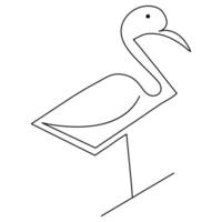 The heron and flamingo single line art drawing vector illustration of continuous Minimalist style.