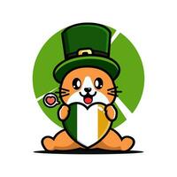 St Patrick day cartoon character leprechaun vector