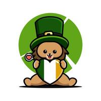 St Patrick day cartoon character leprechaun vector