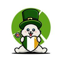 St Patrick day cartoon character leprechaun vector