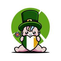 St Patrick day cartoon character leprechaun vector