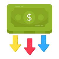 Trendy design icon of low dollar value vector