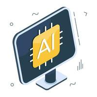 Perfect design icon of ai processor vector