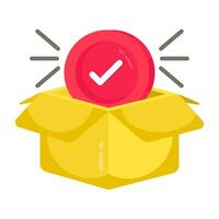 Trendy design icon of verified package vector