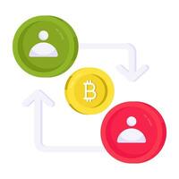 creativo diseño icono de bitcoin transferir vector