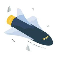 Conceptual isometric design icon of spaceship vector