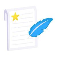 A flat design icon of vintage writing vector