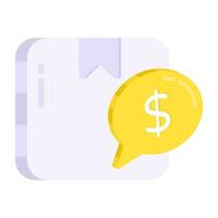 Conceptual flat design icon of cash on delivery vector