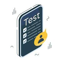 A unique design icon of test list vector