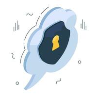 An icon design of secure chat vector