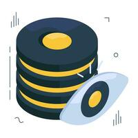 An isometric icon design of database monitoring vector