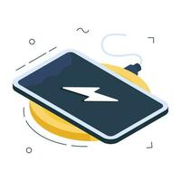 An icon design of mobile charging vector