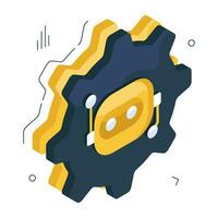 A colored design icon of robot setting vector