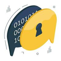 An icon design of secure chat vector