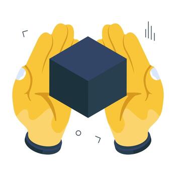 Editable design icon of 3d cube vector