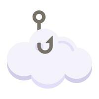 Perfecto diseño icono de nube suplantación de identidad vector