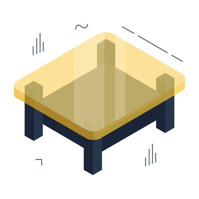 Editable design icon of square table