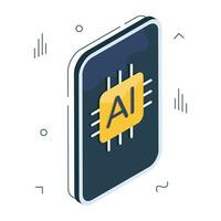 Perfect design icon of ai processor vector