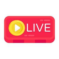 Conceptual flat design icon of live streaming vector