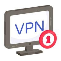 Flat design icon of VPN vector