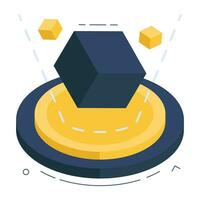 Trendy vector design of hologram, isometric editable icon