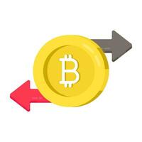 creativo diseño icono de bitcoin transferir vector