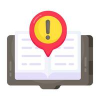 Conceptual flat design icon of book error vector